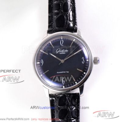 GL Factory Glashutte Original Vintage Sixties Black Dial 39 MM Automatic Watch 1-39-52-04-02-04
